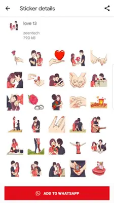 Stickers for WhatsApp Love android App screenshot 0